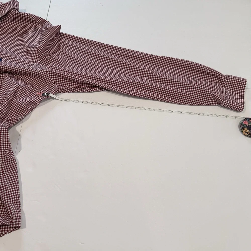 Polo Ralph Lauren Dark Red Gingham Cotton Button‎ Down Shirt XL
